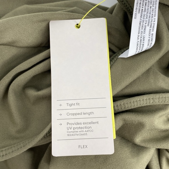 All in Motion Moss Green Flex Shirred Cropped Long Sleeve T- Shirt Size XL - Picture 8 of 9